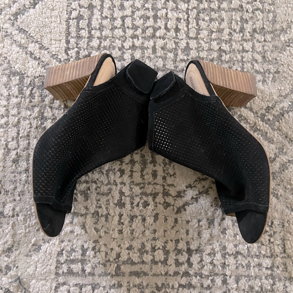 Perforated Suede Open-Toe Booties - image 3